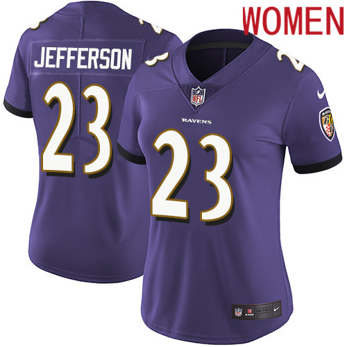2019 Women Baltimore Ravens #23 Jefferson purple Nike Vapor Untouchable Limited NFL Jersey->women nfl jersey->Women Jersey